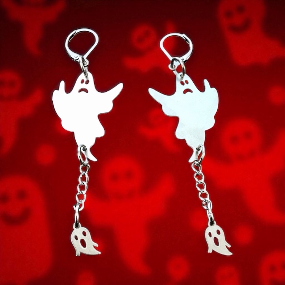 🆕Ghost Earrings Laser Etched Earrings Stainless Steel